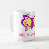 Life Is Beautiful Butterfly コーヒーマグカップ (正面左)