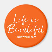 Life is Beautiful Orange BrandブログWebサイト マグネット (正面)