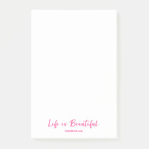 Life is beautiful Pink Blog Brand Website ポストイット