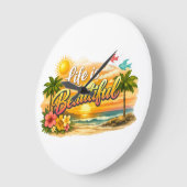 Life is Beautiful Wall Clock ラージ壁時計 (傾斜)