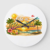 Life is Beautiful Wall Clock ラージ壁時計 (正面)