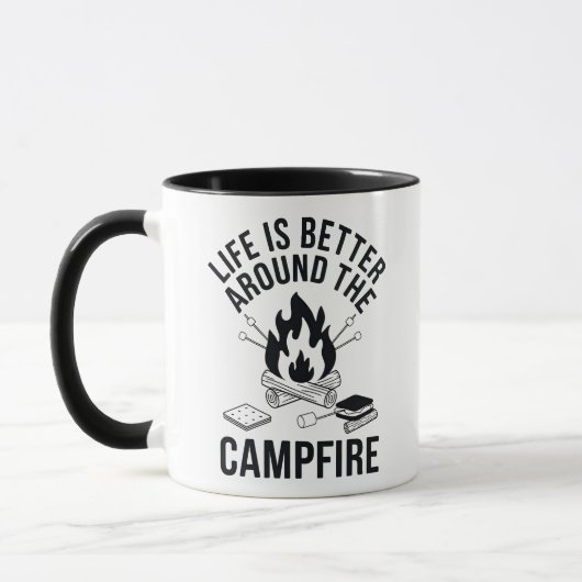 Life Is Better Around The Campfire Design マグカップ (左)
