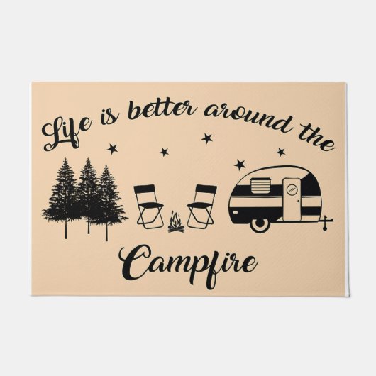 Life Is Better Around The Campsite ドアマット (正面)