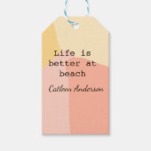 Life is better at beach yellow orange boho rustic  ギフトタグ (正面)