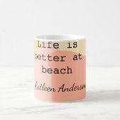Life is better at beach yellow orange boho rustic  コーヒーマグカップ (中央)