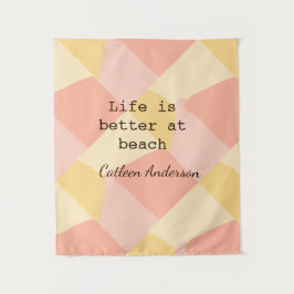 Life is better at beach yellow orange boho rustic  タペストリー