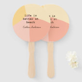 Life is better at beach yellow orange boho rustic  ハンドファン (正面&裏面)