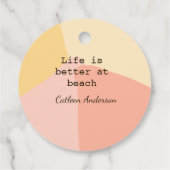 Life is better at beach yellow orange boho rustic フェイバータグ (裏面)