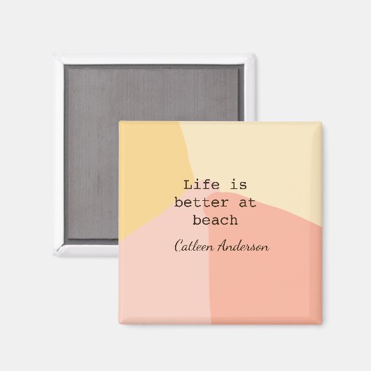 Life is better at beach yellow orange boho rustic  マグネット (正面/裏面)