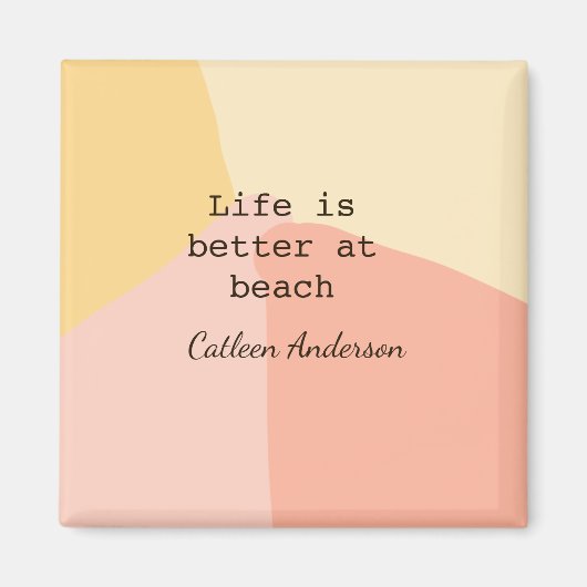 Life is better at beach yellow orange boho rustic  マグネット (正面)
