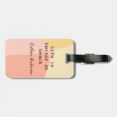 Life is better at beach yellow orange boho rustic  ラゲッジタグ (裏面横)