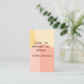 Life is better at beach yellow orange boho rustic  名刺 (スタンド正面)