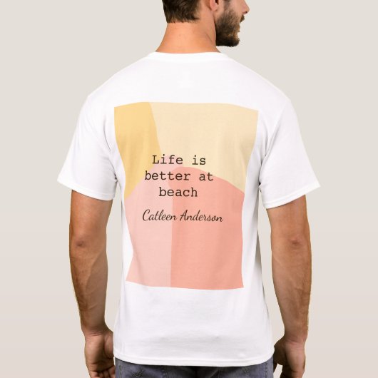 Life is better at beach yellow orange boho rustic tシャツ (裏面)