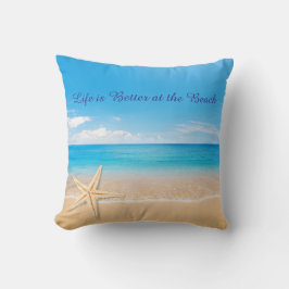Life is Better at the Beach Throw Pillow, Personal クッション