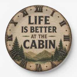 Life Is Better at the Cabin Mountain Lake House ペーパープレート