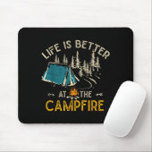 Life Is Better At The Campfire Funny Camper Camp C マウスパッド (マウス)