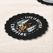 Life is Better at The Campfire Funny Camping ペーパーコースター (アングル)