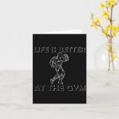 Life Is Better At The Gym Bodybuilding Motivationa カード (黄色い花)