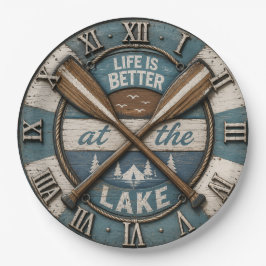 Life Is Better at the Lake Paddle Cabin Lodge ペーパープレート