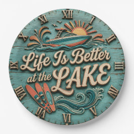 Life Is Better at the Lake Speedboat Lake House ペーパープレート