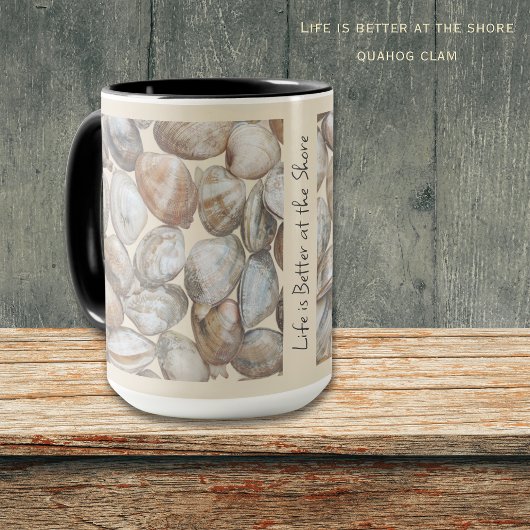 Life Is Better at the Shore Clams Coastal Mug マグカップ