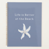 Life is Better Beach Blue White Starfish プランナー手帳 (正面)