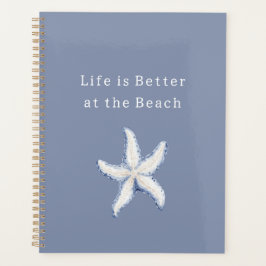 Life is Better Beach Blue White Starfish プランナー手帳