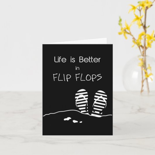 Life is better in Flip Flops カード (黄色い花)