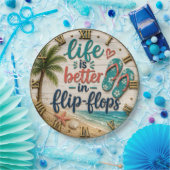 Life Is Better in Flip Flops Beach ペーパープレート (パーティー)