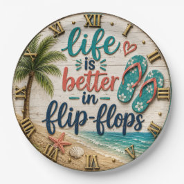 Life Is Better in Flip Flops Beach ペーパープレート
