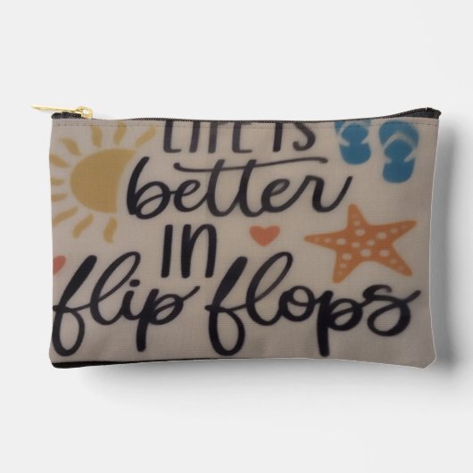 life is better in flip flops cosmetic pouch アクセサリーポーチ (正面)