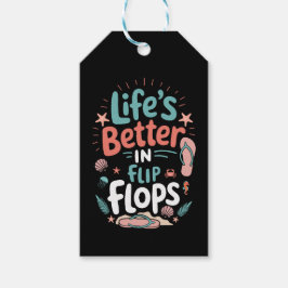 Life is Better in Flip-Flops – Fun Tropical Beach ギフトタグ