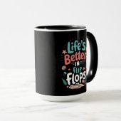 Life is Better in Flip-Flops – Fun Tropical Beach マグカップ (正面右)