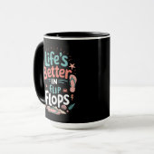 Life is Better in Flip-Flops – Fun Tropical Beach マグカップ (正面左)