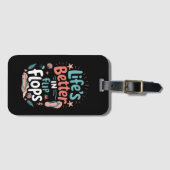 Life is Better in Flip-Flops – Fun Tropical Beach ラゲッジタグ (正面横)