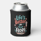 Life is Better in Flip-Flops – Fun Tropical Beach 缶クーラー (缶裏面)