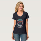 Life is Better in Flip-Flops – Fun Tropical Beach Tシャツ (正面フル)