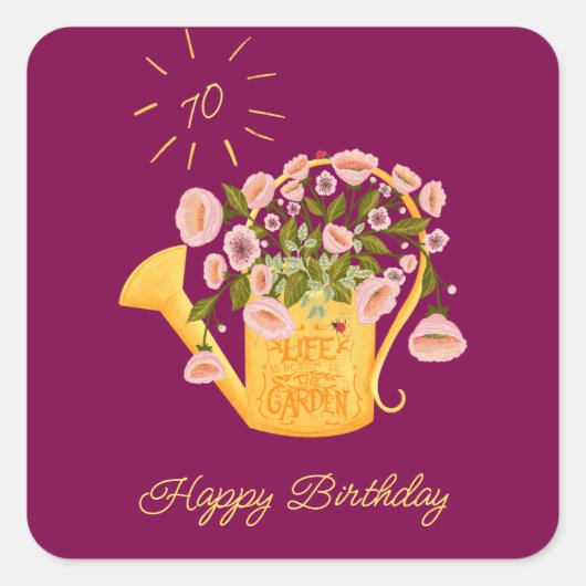 Life is better in the garden personalise card   スクエアシール (正面)