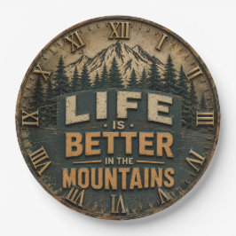 Life Is Better in the Mountains Hiking Camping ペーパープレート