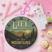 Life Is Better in the Mountains Rustic ペーパープレート (パーティー)