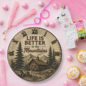 Life Is Better in the Mountains Rustic Cabin ペーパープレート (パーティー)