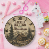 Life Is Better in the Mountains Rustic Cabin ペーパープレート (パーティー)