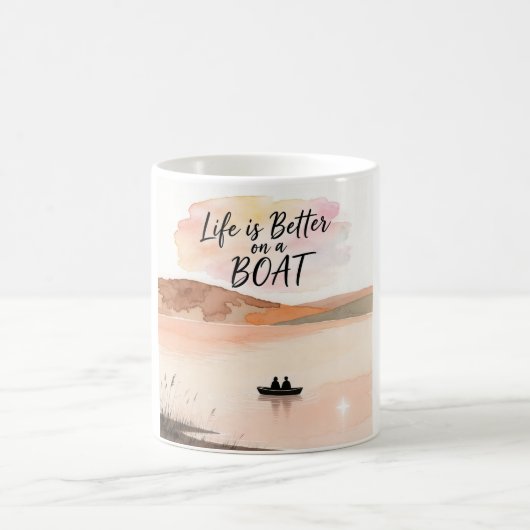 Life is Better on a Boat コーヒーマグカップ (中央)