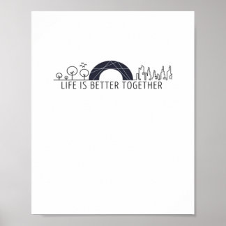 Life Is Better Together 都市 レインボー アート ポスター