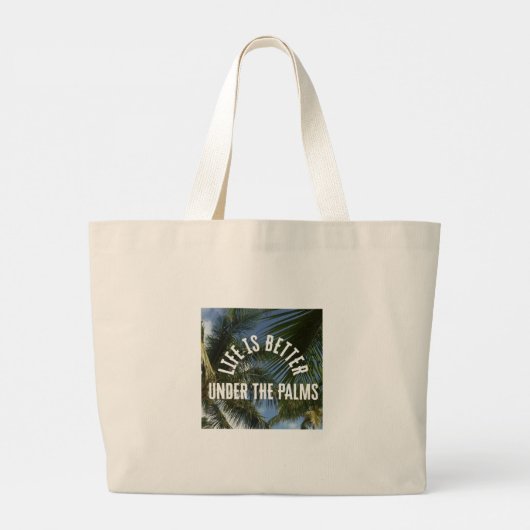 "Life is Better Under the Palms" Jumbo Tote ラージトートバッグ (裏面)