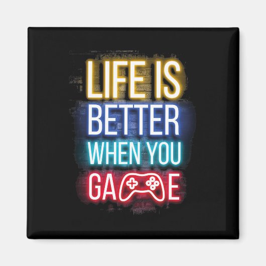 Life Is Better When U Game Controller Video Games  マグネット (正面)