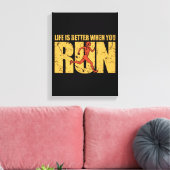 Life Is Better When You 走 - Runner Girl キャンバスプリント (インサイチュ (リビング))