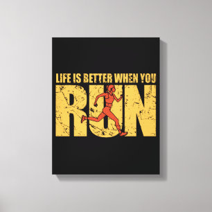 Life Is Better When You 走 - Runner Girl キャンバスプリント