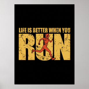 Life Is Better When You 走 - Runner Girl ポスター