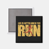 Life Is Better When You 走 - Runner Girl マグネット (正面/裏面)